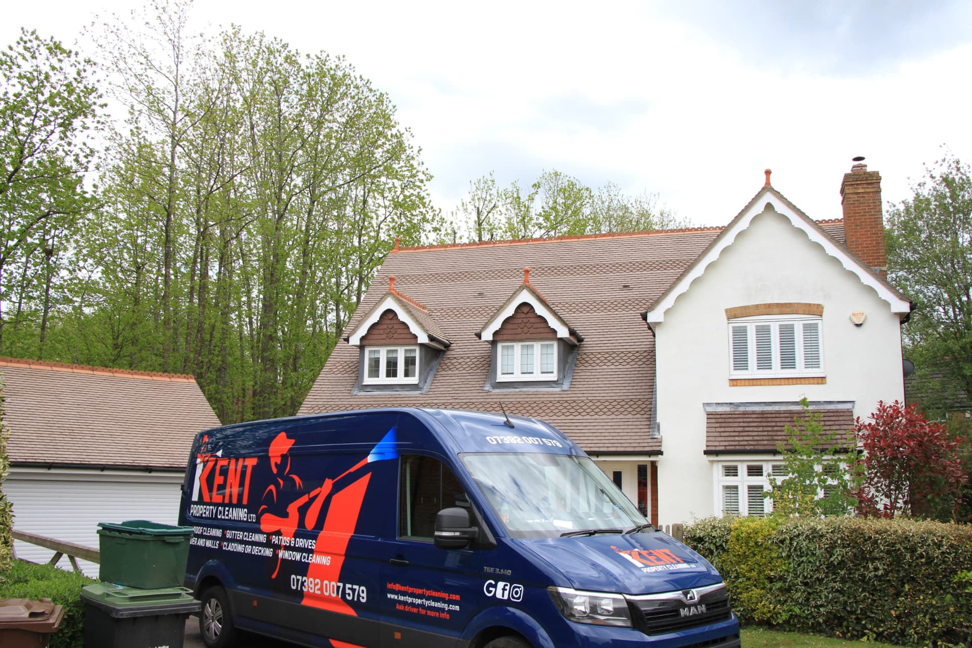 Kent Property Cleaning van parked outside a cleaned Kent home